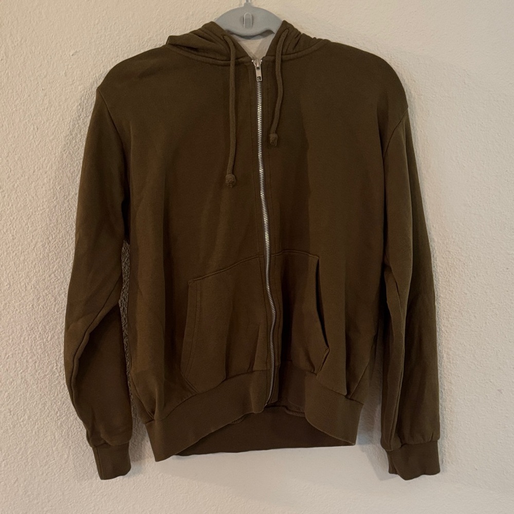 H&M Zip-Up Olive Green Sweater